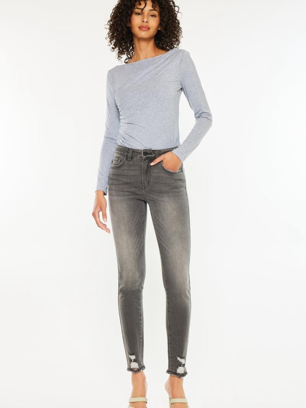 Hudson Natalie Super Skinny GrayJeans Size 28 Mid Rise Stretch Denim